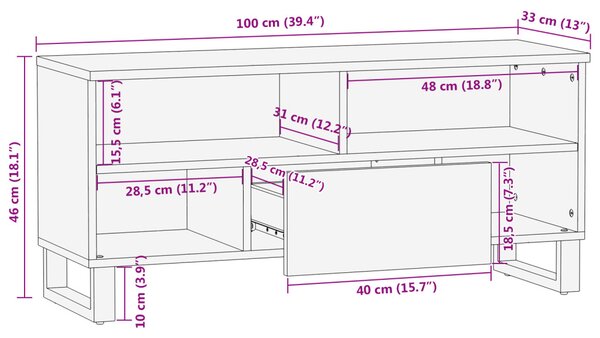 TV egységek fiókkal Dió 105 x 33 x 46 cm Faanyag