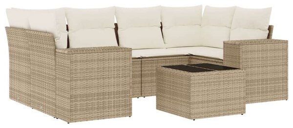 VidaXL Polyrattan Kerti Ülőgarnitúra - 7 részes - Bézs
