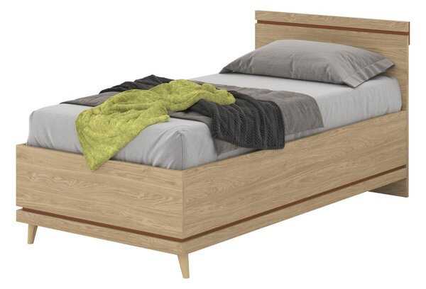 Egyszemélyes ágy 100x200 ARWEN - tölgy / tégla