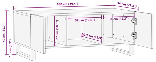 Dohányzóasztal Dió 100 x 54 x 40 cm Szerelt Fa