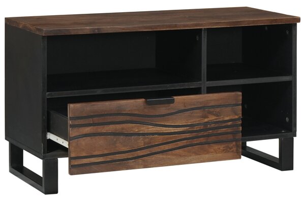 TV szekrény - 80x33.5x46 cm, tömör fa és mérnöki fa alapanyagból készült