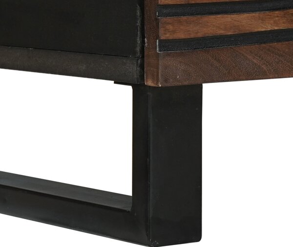 TV szekrény - 80x33.5x46 cm, tömör fa és mérnöki fa alapanyagból készült