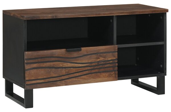 TV szekrény - 80x33.5x46 cm, tömör fa és mérnöki fa alapanyagból készült
