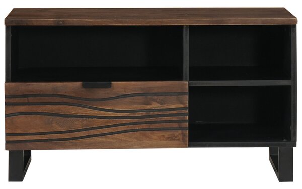 TV szekrény - 80x33.5x46 cm, tömör fa és mérnöki fa alapanyagból készült