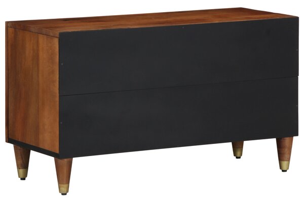 TV Szekrény Mézbarna Tömör mangófa, MDF 80 x 33 x 46 cm