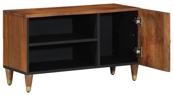 TV Szekrény Mézbarna Tömör mangófa, MDF 80 x 33 x 46 cm