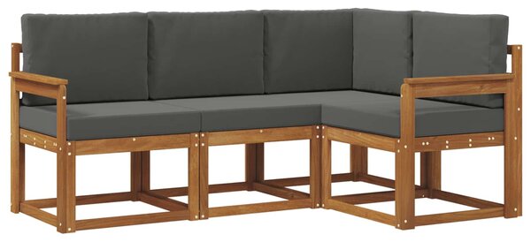 Kültéri kanapé szett párnával 4 pcs Természetes és antracit
