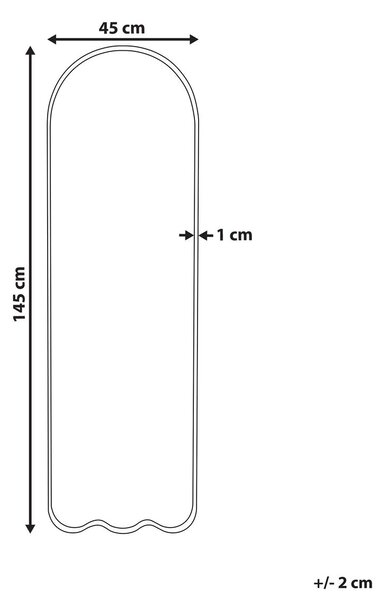 Falitükör BUSSY 45 cm 145 cm Fém Törtfehér