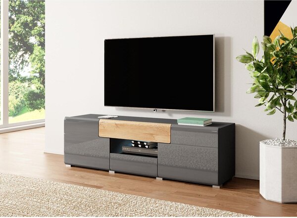 TV asztal Tamie Typ 41 (sötétszürke + tölgy)