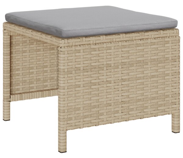 Kerti Kanapé Szett 6 db Beige és Világosszürke polirattan