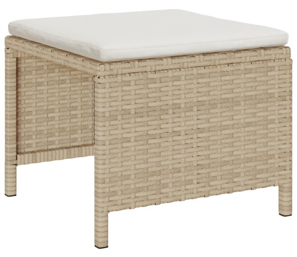Kerti Kanapé Szett 6 db Beige és krém polirattan