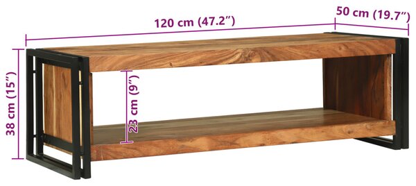 Dohányzóasztal 120x50x38 cm Tömör akácfa
