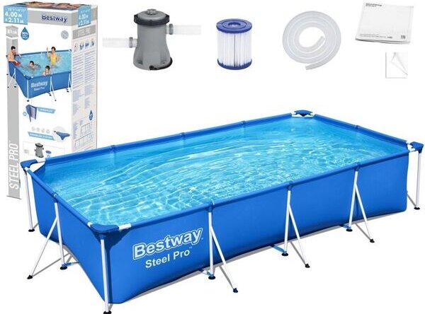 Bestway Steel Pro fémvázas medence vízforgatóval - 400 x 211 x 81 cm