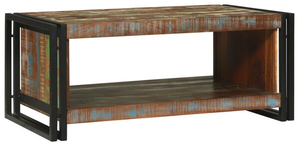 Dohányzóasztal 90x50x38 cm Tömör Fa Újrahasznosított