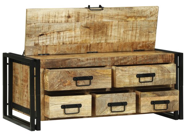 Dohányzóasztal fiókkal Barna 90 x 50 x 38 cm Tömör Mangófát