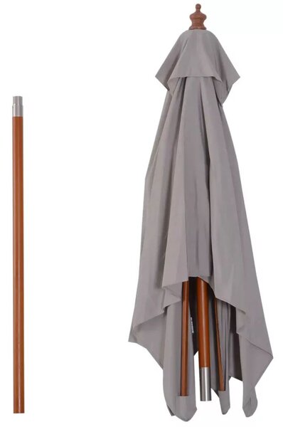 Napernyő 200 x 150 x 235 cm, összecsukható kerti napernyő, téglalap alakú napernyő, szürke