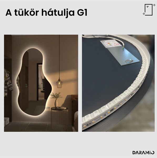 Atipikus fürdőszoba tükör LED világítással G1
