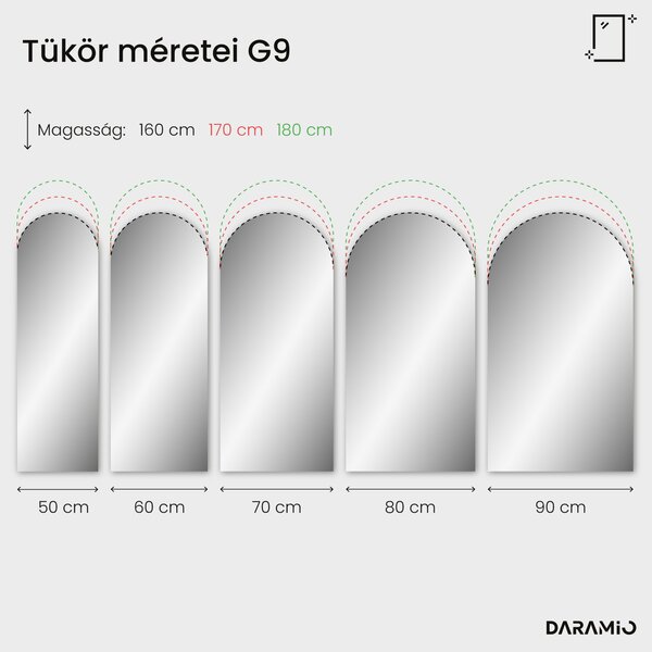 Atipikus tükör LED világítással G9