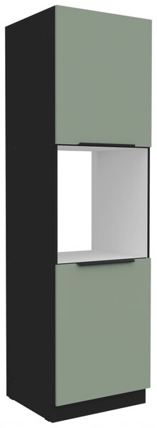 LUNARA beépített sütőhöz való konyhaszekrény - szélesség 60 cm, zöld / fekete