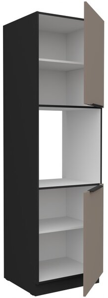 LUNARA beépített sütőhöz való konyhaszekrény - szélesség 60 cm, sötét bézs / fekete