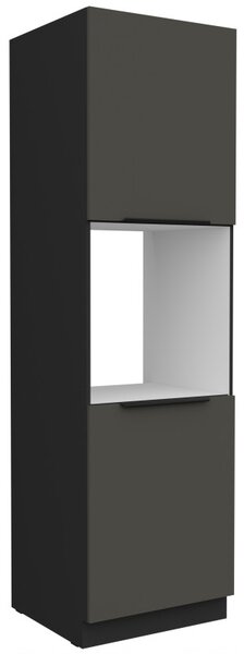 LUNARA beépített sütőhöz való konyhaszekrény - szélesség 60 cm, grafitszürke / fekete