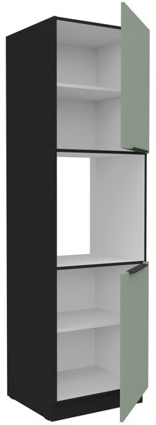 LUNARA beépített sütőhöz való konyhaszekrény - szélesség 60 cm, zöld / fekete