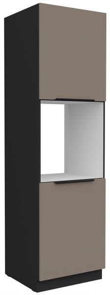 LUNARA beépített sütőhöz való konyhaszekrény - szélesség 60 cm, sötét bézs / fekete