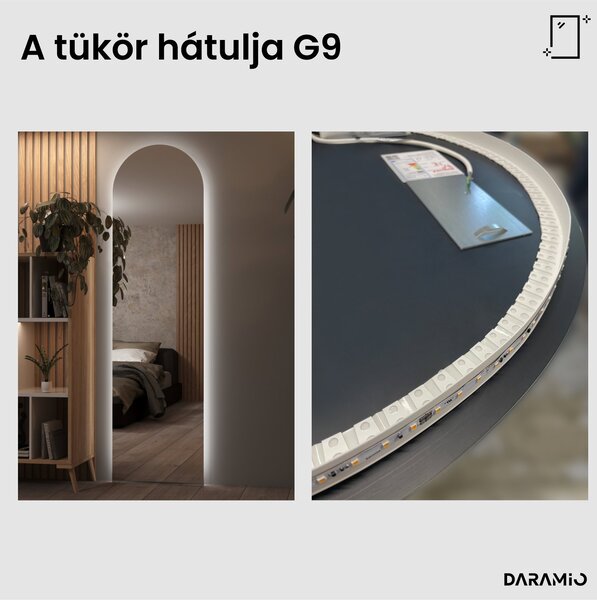 Atipikus tükör LED világítással G9