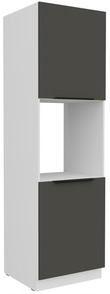 LUNARA beépített sütőhöz való konyhaszekrény - szélesség 60 cm, grafitszürke / fehér