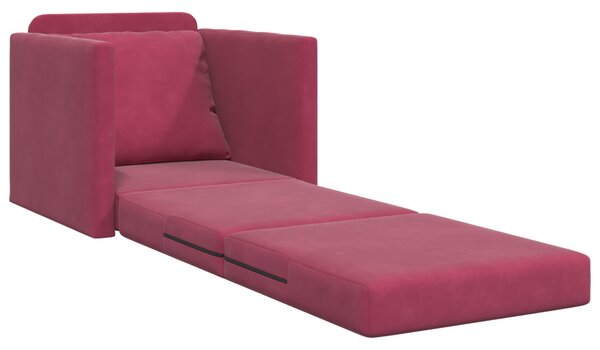 VidaXL Kanapéágy 60cm Bordó Bársony