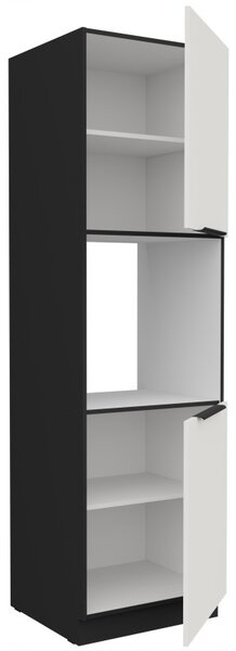 LUNARA beépített sütőhöz való konyhaszekrény - szélesség 60 cm, fehér / fekete