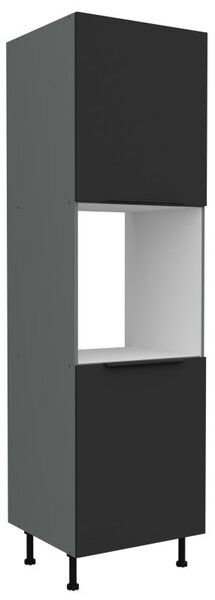 LUNARA beépített sütőhöz való konyhaszekrény - szélesség 60 cm, fekete / antracit