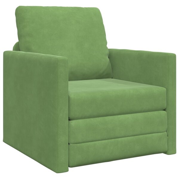 VidaXL Kanapéágy 60cm Világos zöld Bársony