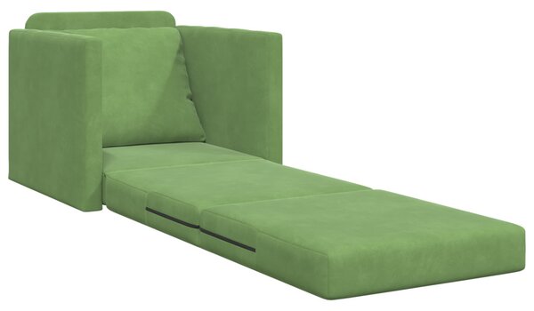 VidaXL Kanapéágy 60cm Világos zöld Bársony