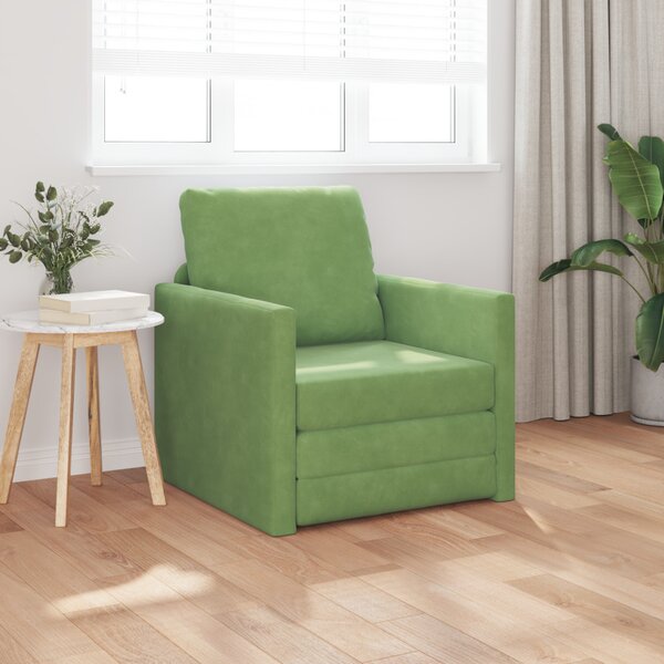 VidaXL Kanapéágy 60cm Világos zöld Bársony