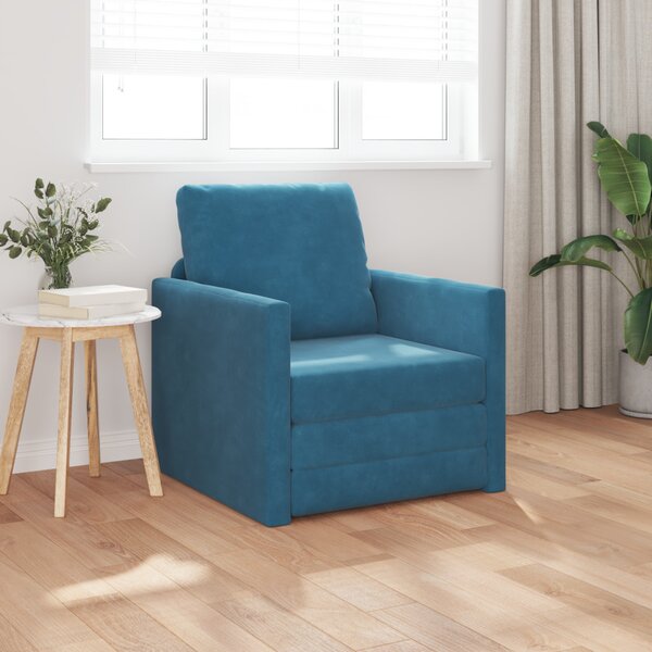 VidaXL Kanapéágy 60cm Kék Bársony