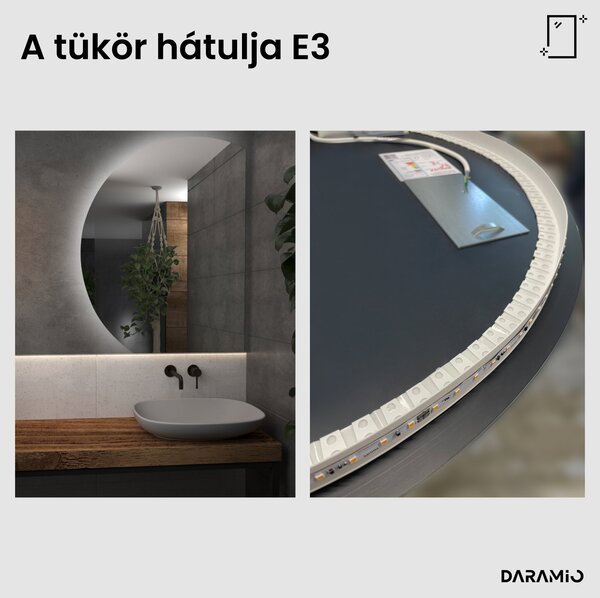 Kerek fürdőszoba tükör LED világítással E3