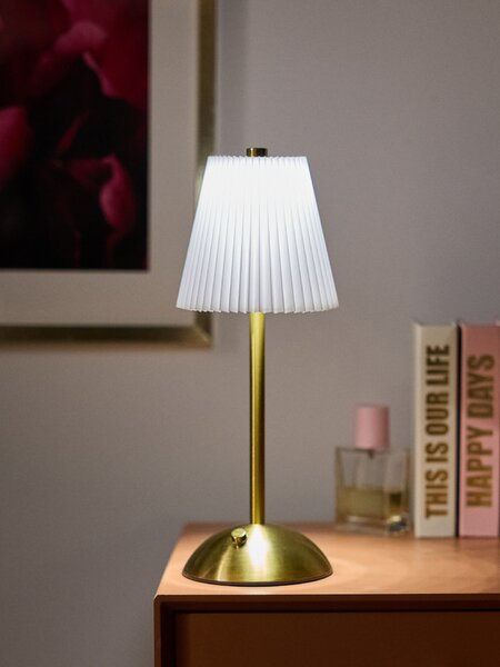 Sinsay - Elegáns LED asztali lámpa pliszírozott lámpaernyővel - arany