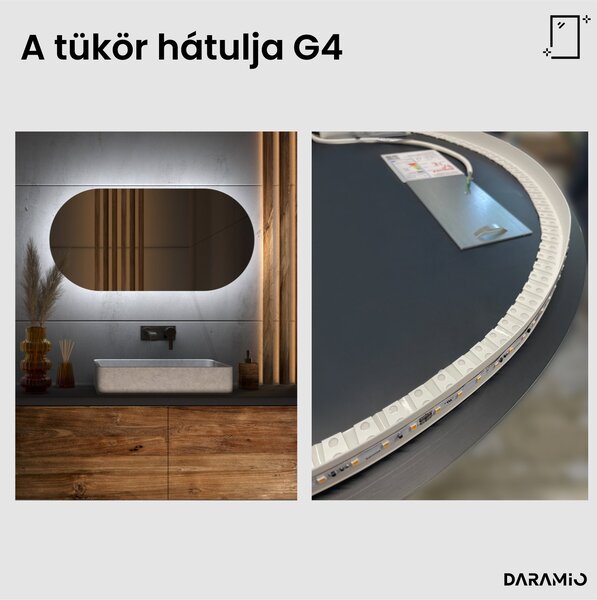 Atipikus fürdőszoba tükör LED világítással G4