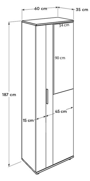 Cipőtároló (cipősszekrény) Sontalunta (tükörrel) (fehér)