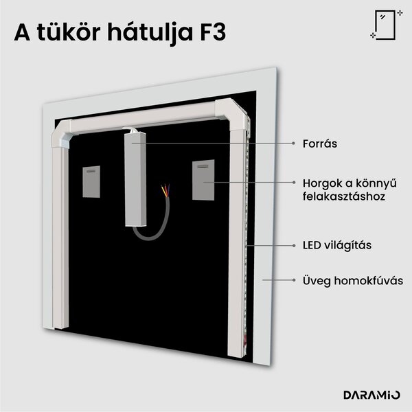 Fürdőszoba tükör LED világítással F3