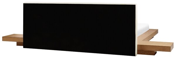 Ágy LED világítással Műbőr ZEN 180 x 200 cm Természetes kőris
