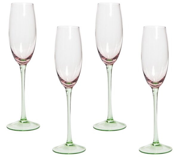 Négydarabos pezsgőspohár szett DIOPSIDE 200 ml Rózsaszín