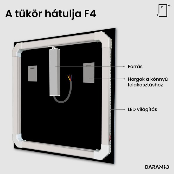 Fürdőszoba tükör LED világítással F4