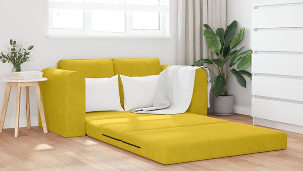 Kanapéágy Sárga 148 x 71 x 83 cm Bársony