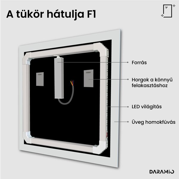 Fürdőszoba tükör LED-világítással F1