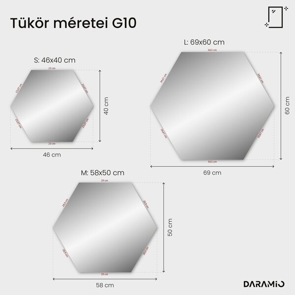 Aszimmetrikus fürdőszoba tükör LED-világítással G10