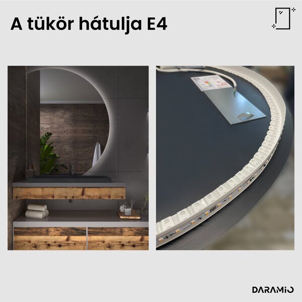 Kerek fürdőszoba tükör LED világítással E4