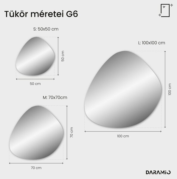 Kavics alakú fürdőszoba tükör LED-világítással G6