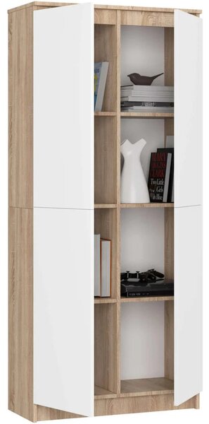 Polcos szekrény 80 cm VALESTRA - sonoma tölgy / fehér